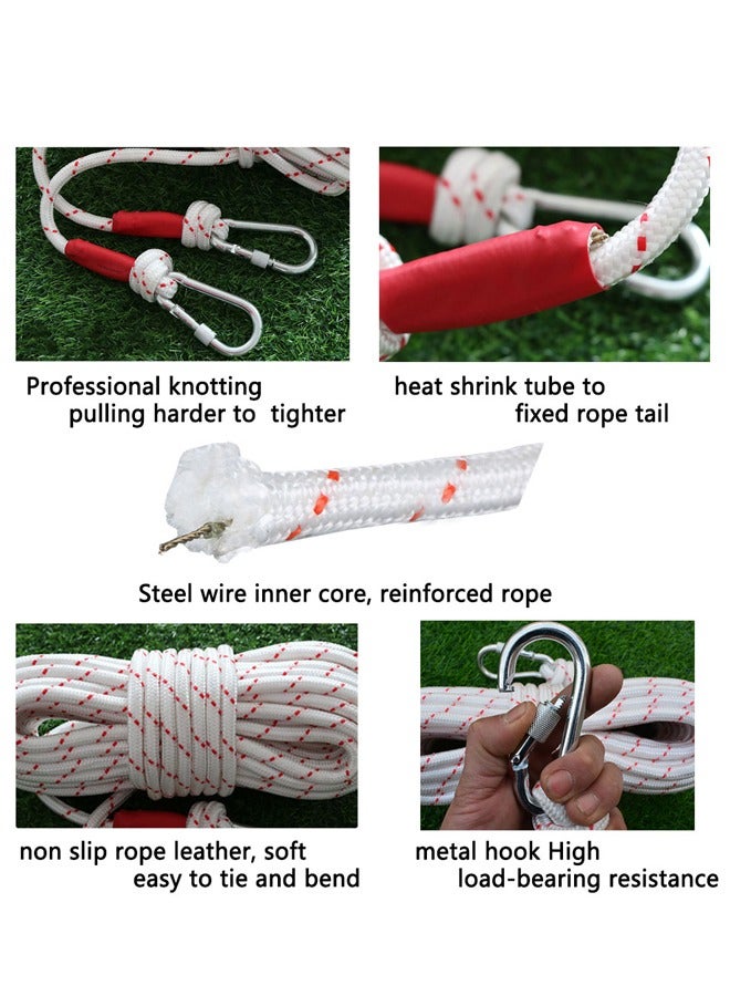 GUSGU Cotton Clothesline 15M Long Clothes Drying Rope Portable Travel Clothesline Adjustable for Indoor Outdoor Laundry Clothesline, Perfect Windproof Clothes Line, Hanger for Camping Travel & Home Use - Image 4