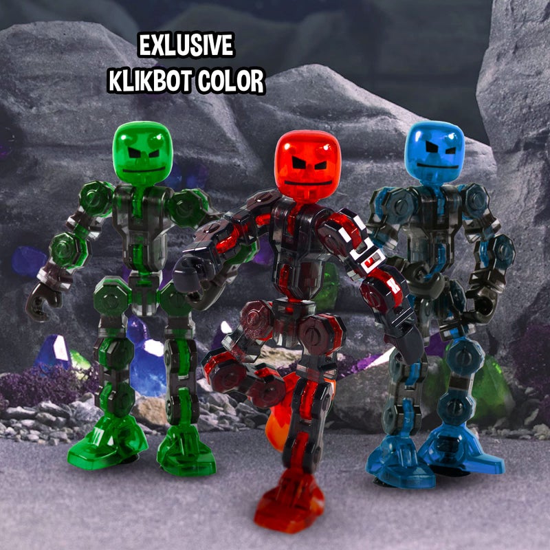 Zing Klikbot Megabots â€“ Pack of Three â€“ Green, Blue and Red - Toy Figures with Unique Accessories â€“ for Kids 8 Plus - Image 4