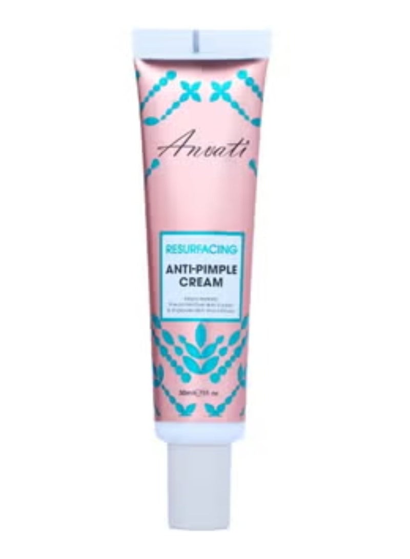 Anti Pimple Cream for Face – Resurfacing Acne Treatment with Skin Smoothing Formula | Blemish Control, Pore Care & Spot Removal Moisturizer for Clear, Healthy Skin – 30ml