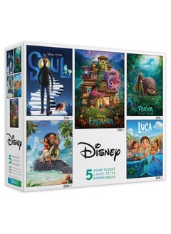 Ceaco 5 In 1 Jigsaw Puzzle Multipack Disney Movie Posters Encanto Moana Luca Soul & Raya And The Last Dragon (2) 300 Piece (2) 500 Piece (1) 750 Piece Jigsaw Puzzles  - Image 3