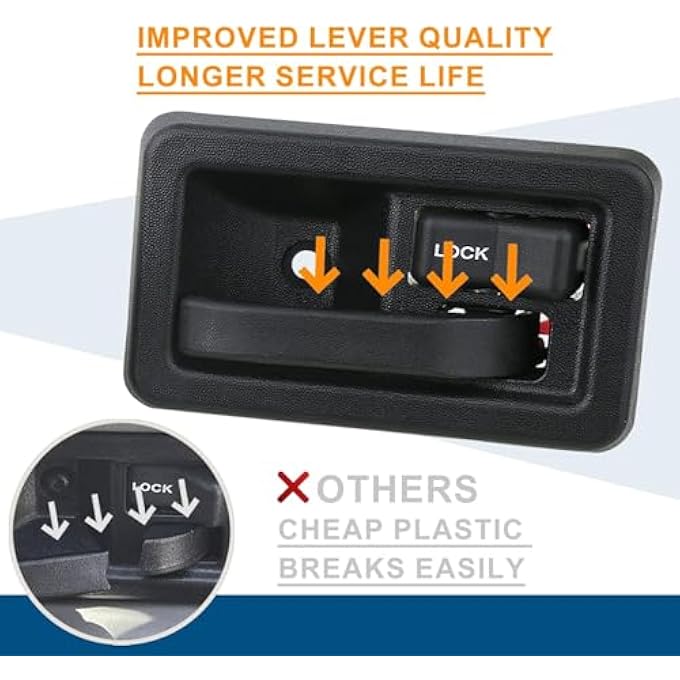 rayihni Compatible For Interior Door Handle Pair Compatible For Jeep Wrangler Yj Tj 19912006 Replaces 55176477Ab 55176476Ab 79540 79541 Jeep Wrangler Accessories - Image 2