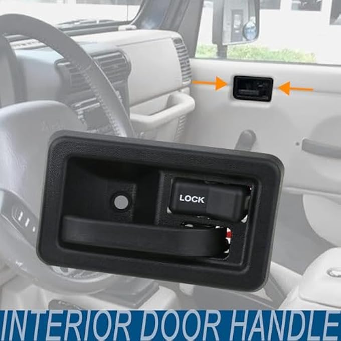 rayihni Compatible For Interior Door Handle Pair Compatible For Jeep Wrangler Yj Tj 19912006 Replaces 55176477Ab 55176476Ab 79540 79541 Jeep Wrangler Accessories - Image 4