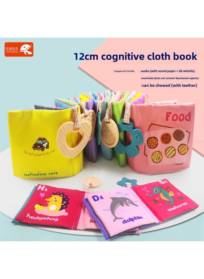 With Tegument Cognitive Cloth Book My First Book Tool Animal Enlightenment Newborn Toy Set-Color:Fruit-Specifications:English Version -5 Pages, 10 Sides-with Gum  - Image 2