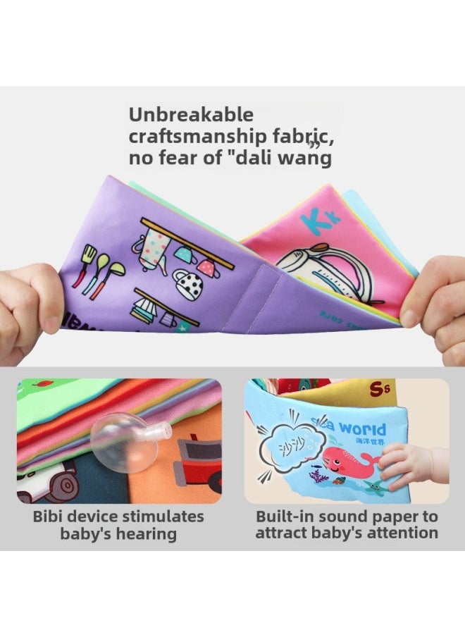 With Tegument Cognitive Cloth Book My First Book Tool Animal Enlightenment Newborn Toy Set-Color:Fruit-Specifications:English Version -5 Pages, 10 Sides-with Gum  - Image 5