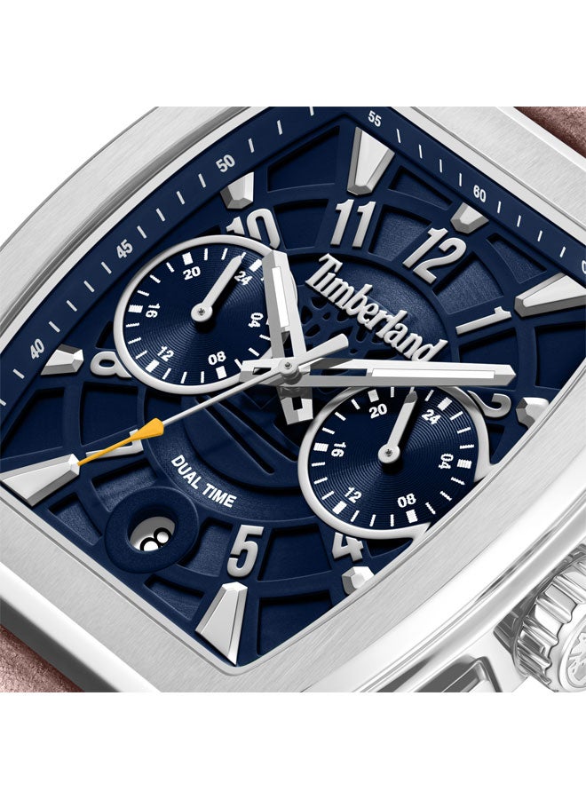 Timberland Men Morristown Blue Dial Leather Strap Multifunction Watch for Men, 40mm - Image 4