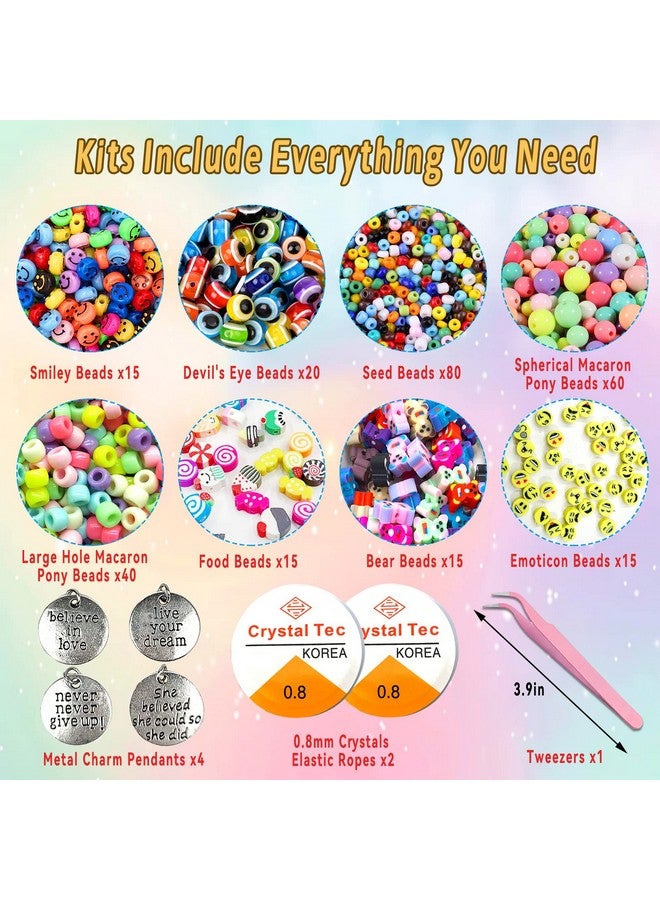 كلمارز مجموعة أدوات فنية وحرفية من خرز الطين لصنع المجوهرات، مع خرز بأحرف مبتسمة، هدايا للفتيات من سن 6 إلى 12 عامًا - Image 3
