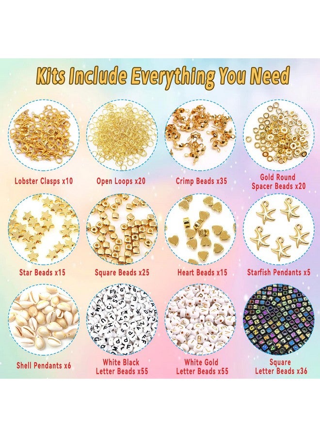 كلمارز مجموعة أدوات فنية وحرفية من خرز الطين لصنع المجوهرات، مع خرز بأحرف مبتسمة، هدايا للفتيات من سن 6 إلى 12 عامًا - Image 4