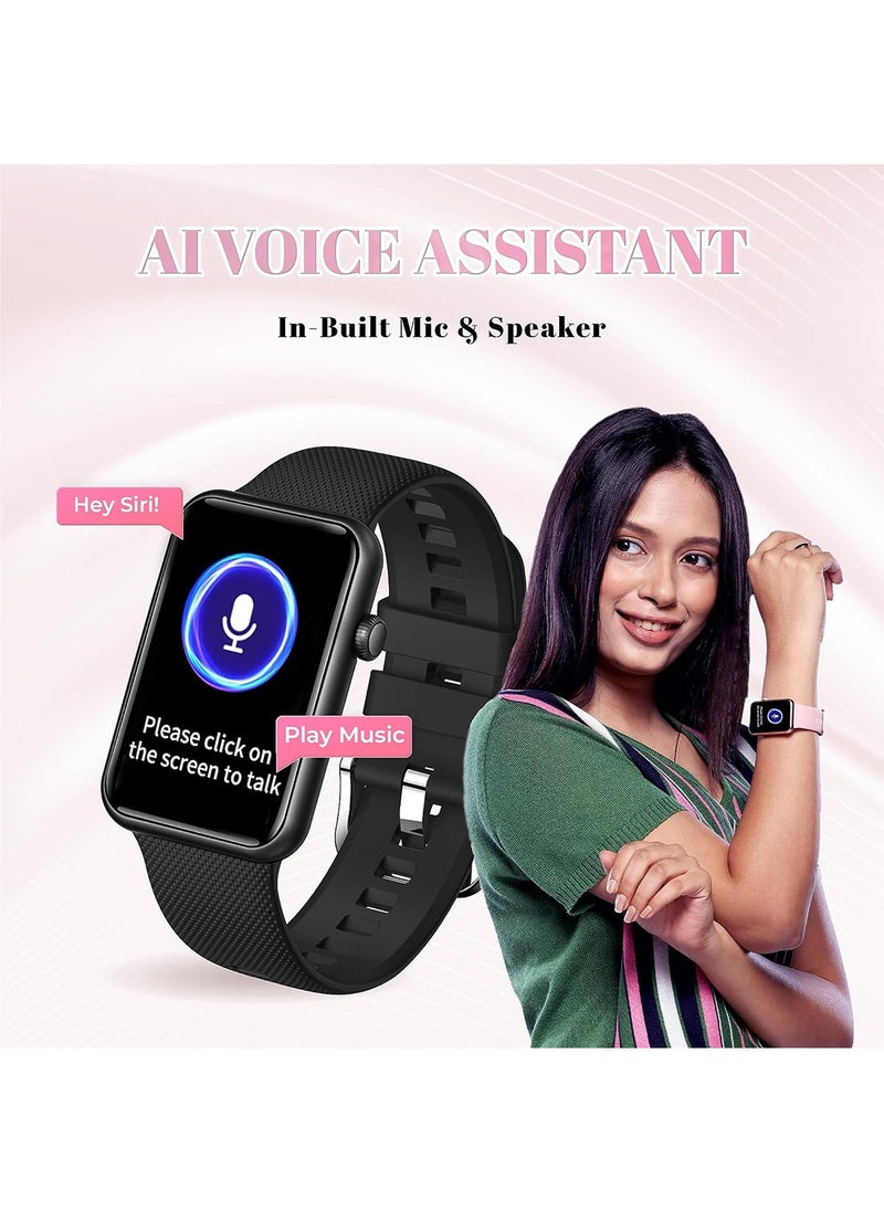 Gizmore - Gizmore Slate 1.57 Inch Super Aod With 500 Nits Brightness | Ai | Sports Modes | Spo2, Bt Calling Smartwatch Curved Glass Rectangular Display | Sleek Metal Frame (Black) - Image 1
