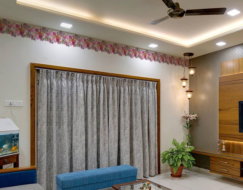 WallDesign Multicolor Flowers with Leaves Self Adhesive Decorative Wallpaper Border Roll Strips for Home - Wall Sides & Wood Edge Embellishment - 5.25 Inch Width x 5 Feet Length - Image 4