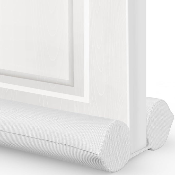 UNDER DOOR DRAFT STOPPER BOTTOM DOOR GAP FILLER SEAL WINDPROOF COATING COVER FITS 30 TO 36 DOOR BLOCK NOISE SOUND COLD AIR LIGHT WIND EASY INSTALL DRAFT BLOCKER WHITE