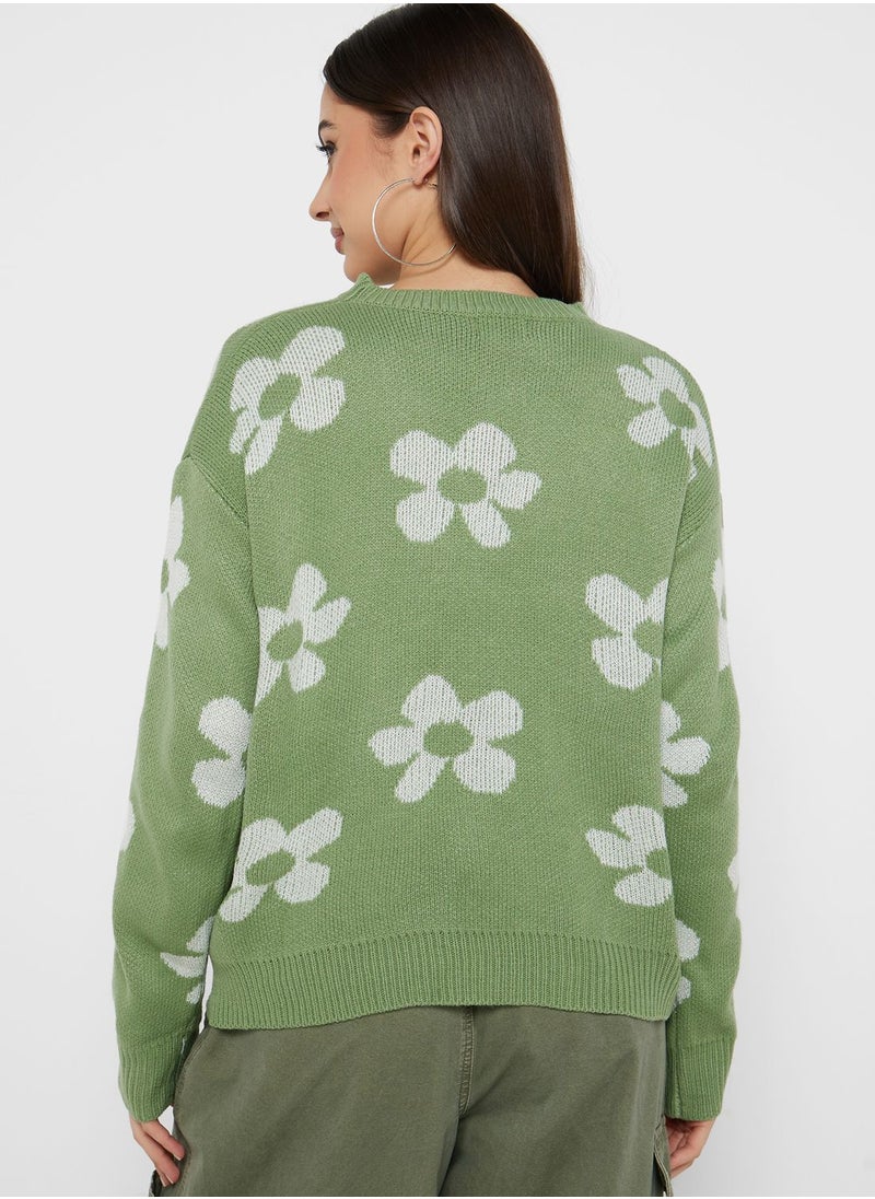 Floral Intarsia Sweater - pzsku/Z0CAF0A220D3C54B05E97Z/45/_/1698980035/fda8abb1-05fe-408e-99bf-6de0406c5973