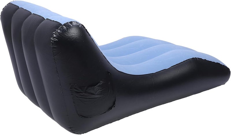 aqxreight Inflatable Sofa Chair PVC Flocked Inflatable Chair Blow Up Couch for Living Rooms Camping Trips Travel Blue Sofa is This and to Appearance from Durability Constructed Thick (Blue) - Image 4