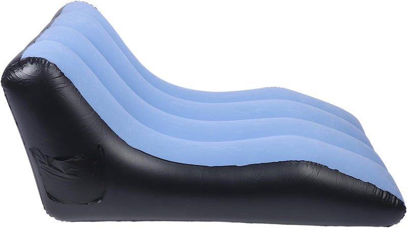 aqxreight Inflatable Sofa Chair PVC Flocked Inflatable Chair Blow Up Couch for Living Rooms Camping Trips Travel Blue Sofa is This and to Appearance from Durability Constructed Thick (Blue) - Image 5