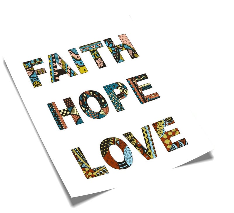 5 Ace faith hope love abstract Wall Sticker Poster|size:12x18 inch|multicolor - Image 3