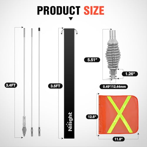 Nilight Safety Flag with QuickConnect Spring Base  Carry Bag - Image 4