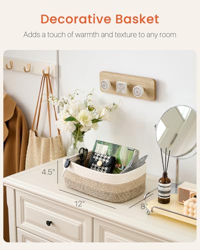 KALLAX Small Woven Basket, 12 x 8 x 4.5 Inches, Storage Basket for Organizing, Cute Small Rope Shelf Closet Cube Storage Bins Baskets for Shelves, Dog Toy Gift Baskets Empty, 3 Pack Gradient Brown - Image 2