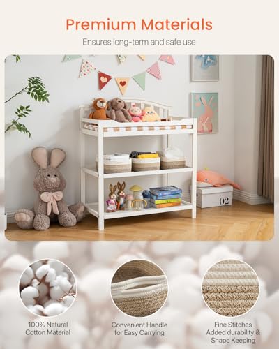 KALLAX Small Woven Basket, 12 x 8 x 4.5 Inches, Storage Basket for Organizing, Cute Small Rope Shelf Closet Cube Storage Bins Baskets for Shelves, Dog Toy Gift Baskets Empty, 3 Pack Gradient Brown - Image 4