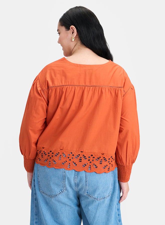 Virgio VIRGIO 100% Cotton Scallop Blouse  - Image 4
