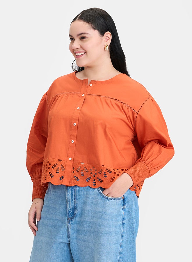 Virgio VIRGIO 100% Cotton Scallop Blouse  - Image 3