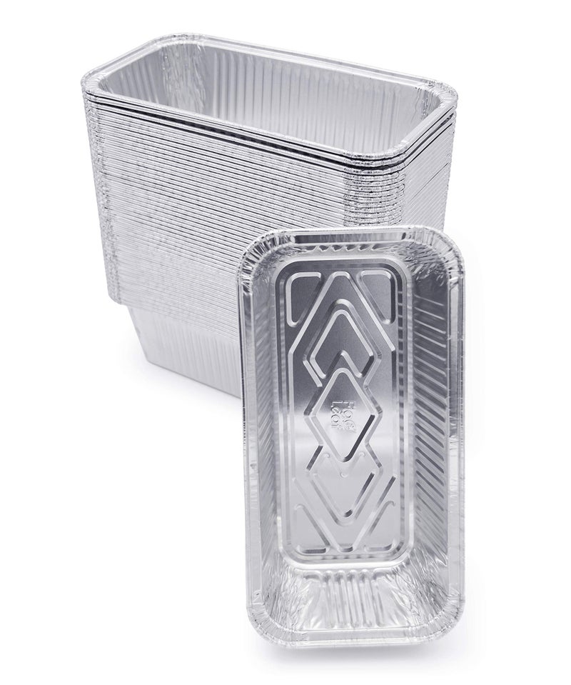 100 Pack Premium 2LB Bread Loaf Baking Pans  85 x 45 x 25 l Heavy Duty l Disposable Aluminum Foil Tins for Cakes Meatloaf Lasagna