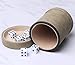 RERIVER Brown Suede Faux Leather Dice Cup with Lid Soft Felt Interior Quiet Dice Shaker Cup with 6 Dice for Liars DiceFarkleYahtzee Games 1 Pack - Image 4