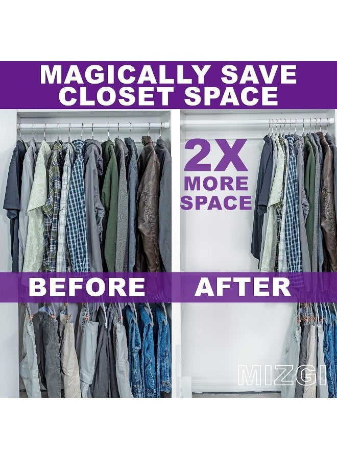 MIZGI Premium Velvet Hangers (Pack of 50) Heavyduty - Non Slip - Velvet Suit Hangers White - Chrome Hooks, Space Saving Clothes Hangers, One Size - Image 5