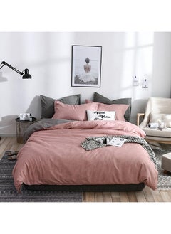 HALAMODO 4-Piece Queen Size Luxurious Cotton And Soft Microfiber Comforter Set (1 Duvet/Quilt Cover, 1 Flat Sheet, 2 Pillowcases)  - Image 1