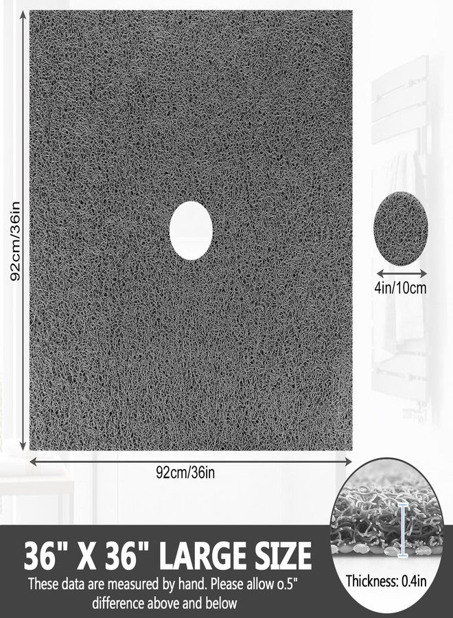 Mofonky Square Shower Mat Non Slip: 36 x 36 Inch Extra Large Loofah Shower Mats for Inside Shower - Anti Slip Shower Stall Matt with Drain Hole in Middle - Image 3