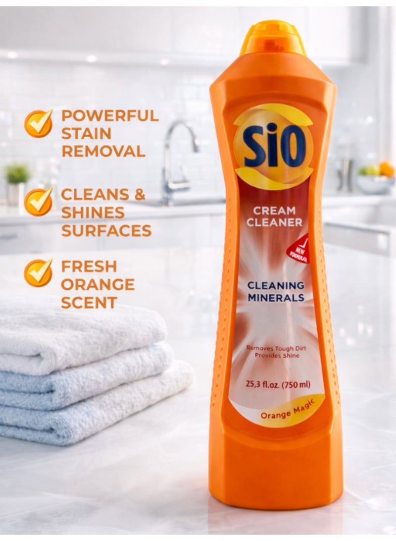SIO Cream Cleaner – Orange Magic 750 ml × 12 | Powerful Cleaning & Shine - Image 2