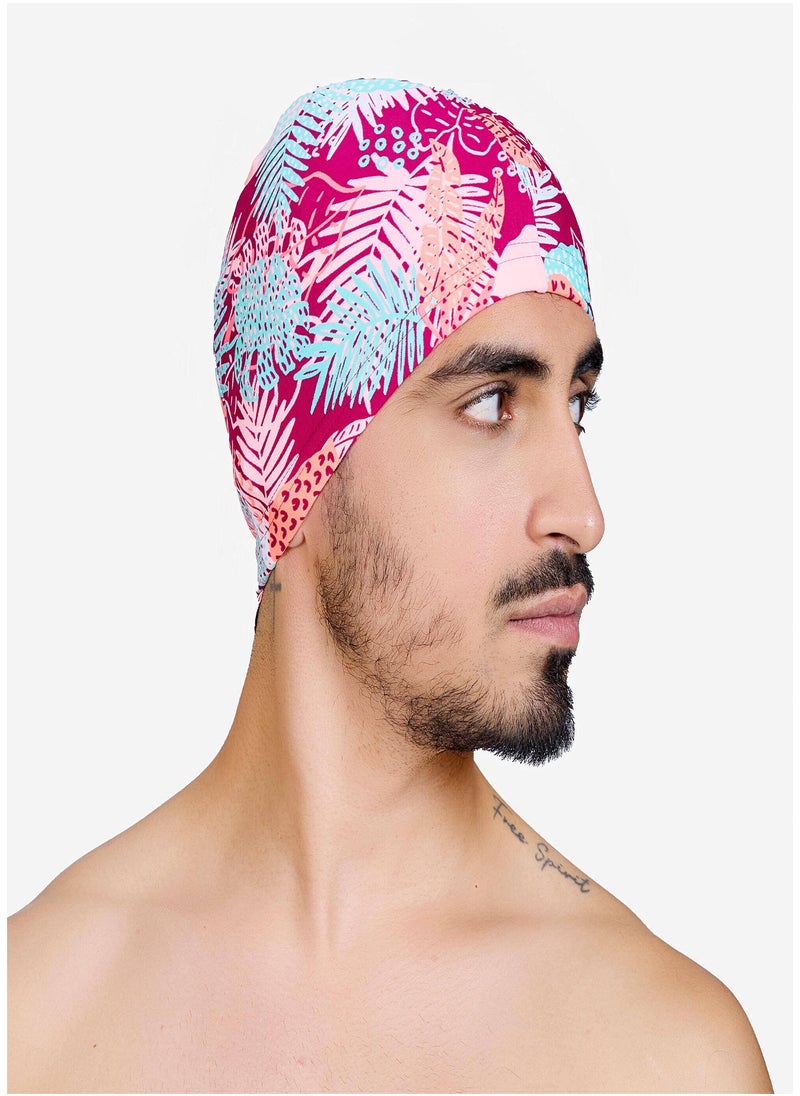 NABAIJI NABAIJI by DECATHLON, Fabric Swim Cap M Secure Fit & Comfortable Pink  - Image 2