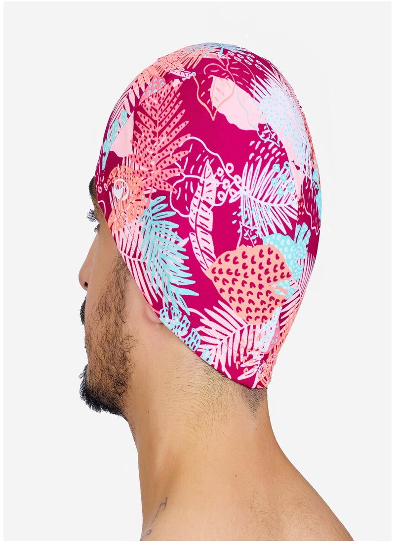 NABAIJI NABAIJI by DECATHLON, Fabric Swim Cap M Secure Fit & Comfortable Pink  - Image 3