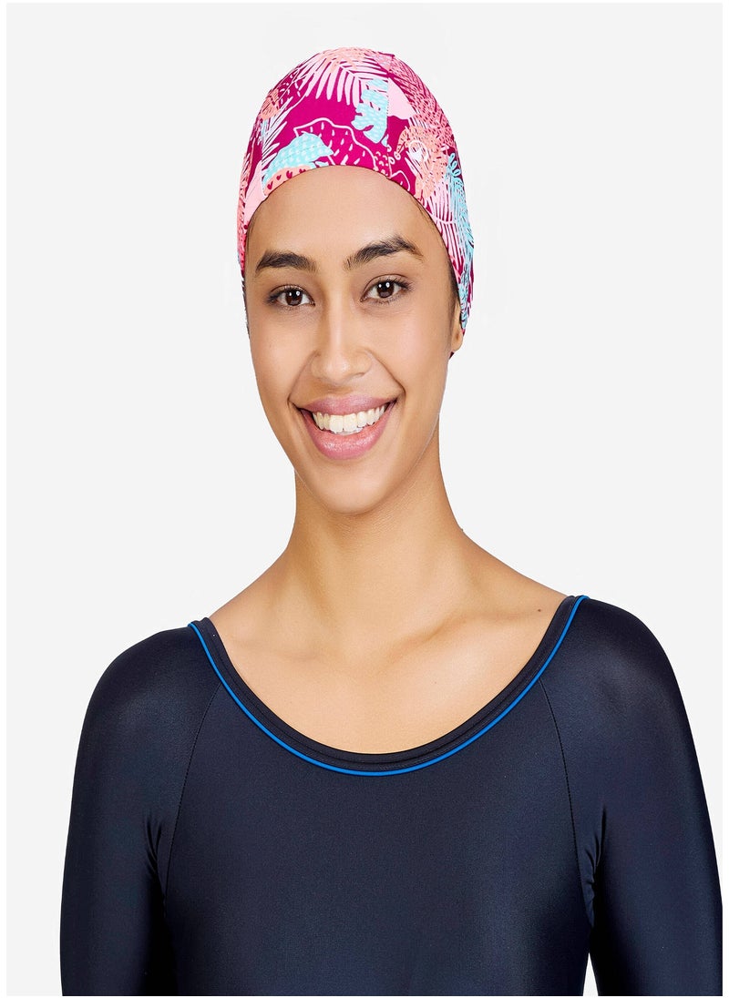 NABAIJI NABAIJI by DECATHLON, Fabric Swim Cap M Secure Fit & Comfortable Pink  - Image 1