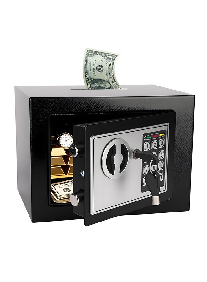 RUIYADA Mini Electronic Safe Box with Digital Keypad & Keys, Small Safe Deposit Boxes with Coin Slot, Safety Boxes for Home Office Dorm, Drop-resistant & Durable, For Cash, Jewelry, Passport - Image 1