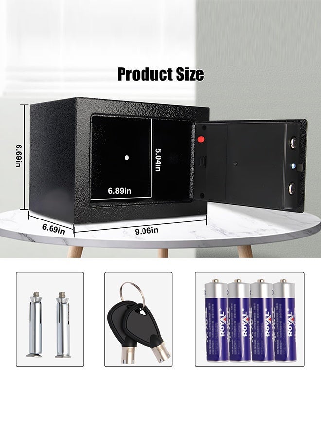 RUIYADA Mini Electronic Safe Box with Digital Keypad & Keys, Small Safe Deposit Boxes with Coin Slot, Safety Boxes for Home Office Dorm, Drop-resistant & Durable, For Cash, Jewelry, Passport - Image 4