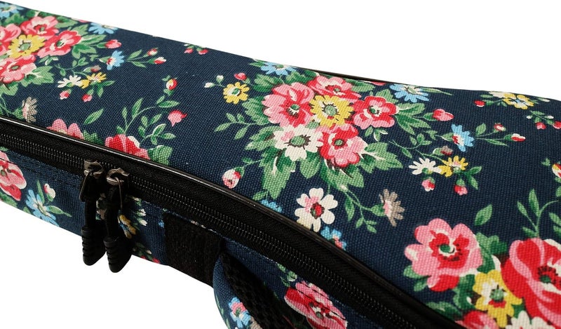 MUSIC FIRST Dark Night Garden Floral Soprano Ukulele Case - Canvas Soft Bag for 21" Ukulele - Image 4