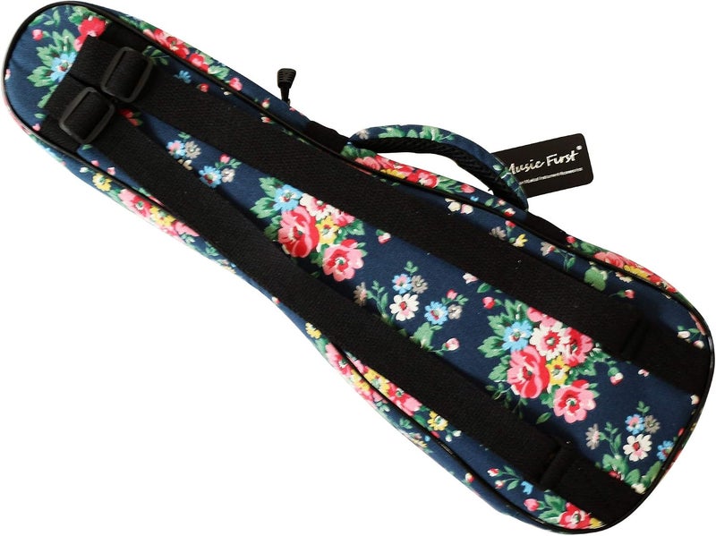 MUSIC FIRST Dark Night Garden Floral Soprano Ukulele Case - Canvas Soft Bag for 21" Ukulele - Image 5