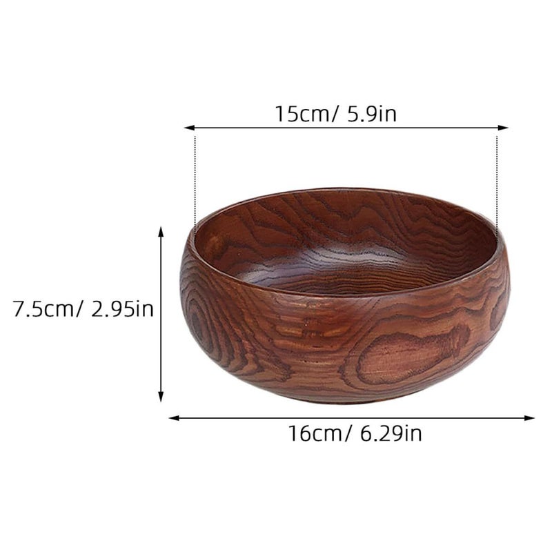 15cm Wooden Salad Bowl Multipurpose Serving For Fruit Dessert Cold Dishes Natural Wood - Image 3