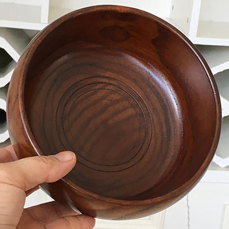 15cm Wooden Salad Bowl Multipurpose Serving For Fruit Dessert Cold Dishes Natural Wood - Image 5