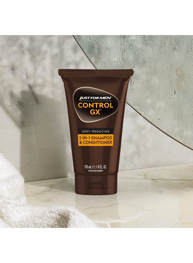 جست فور من شامبو وبلسم Just For Men Control GX Grey Reducing 2 في 1، لون شعر تدريجي لشعر أقوى وأكثر صحة، 4 أونصة سائلة - عبوة من قطعة واحدة (قد تختلف العبوة) - Image 4