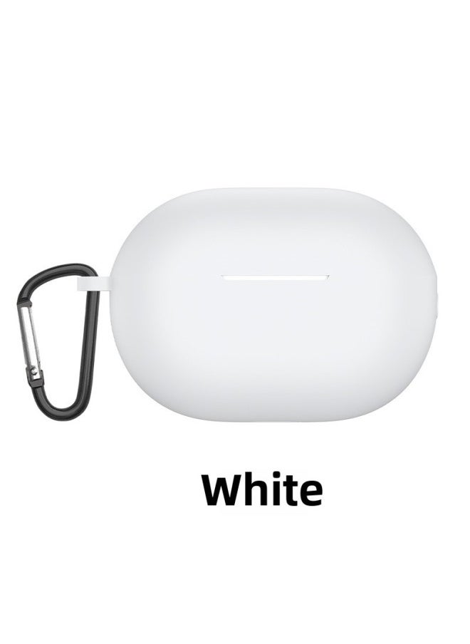 For Huawei Freebuds Pro3 Wireless Bluetooth Headset Protective Case Soft Silicone Pro3 Headset Case Solid Color-Color:White + Hook + Single Opp-Model:Huawei Freebuds Pro3/pro4 Protective Case Neutral (excluding Headphones) The Upper Cover Is Fixed With Double-sided Tape By Default