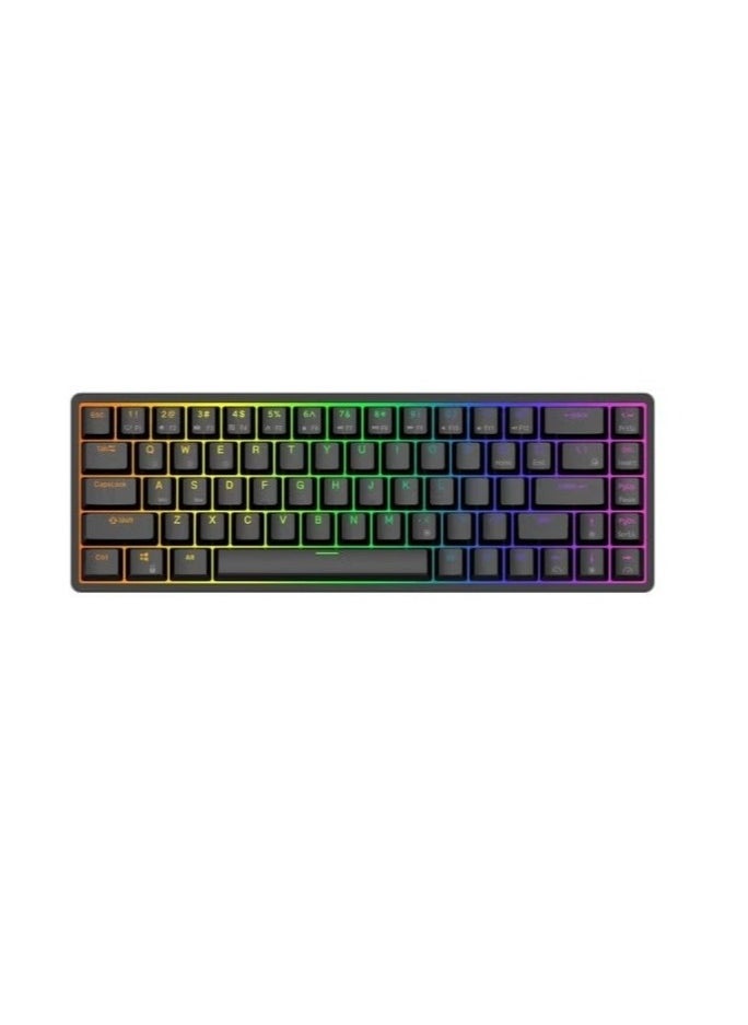 RK G68 2.4Ghz Wireless/Bluetooth/Wired 65% Mechanical Keyboard, 68 Keys Hot Swappable  Gaming Keyboard with PBT Keycaps for Win/Mac，3150 mAh large battery for long-lasting use  - Image 1