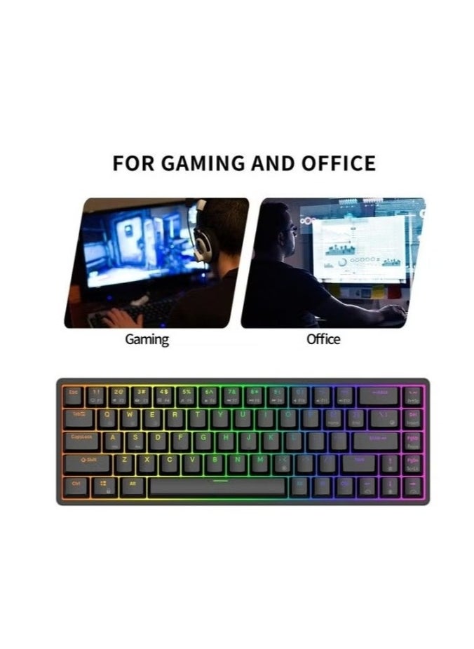 G68 2.4Ghz Wireless/Bluetooth/Wired 65% Mechanical Keyboard, 68 Keys Hot Swappable  Gaming Keyboard with PBT Keycaps for Win/Mac，3150 mAh large battery for long-lasting use - pzsku/Z0CAFBFF752808FF987AFZ/45/_/1729068745/fbc87ecd-2015-4f08-9d58-a4f148063297