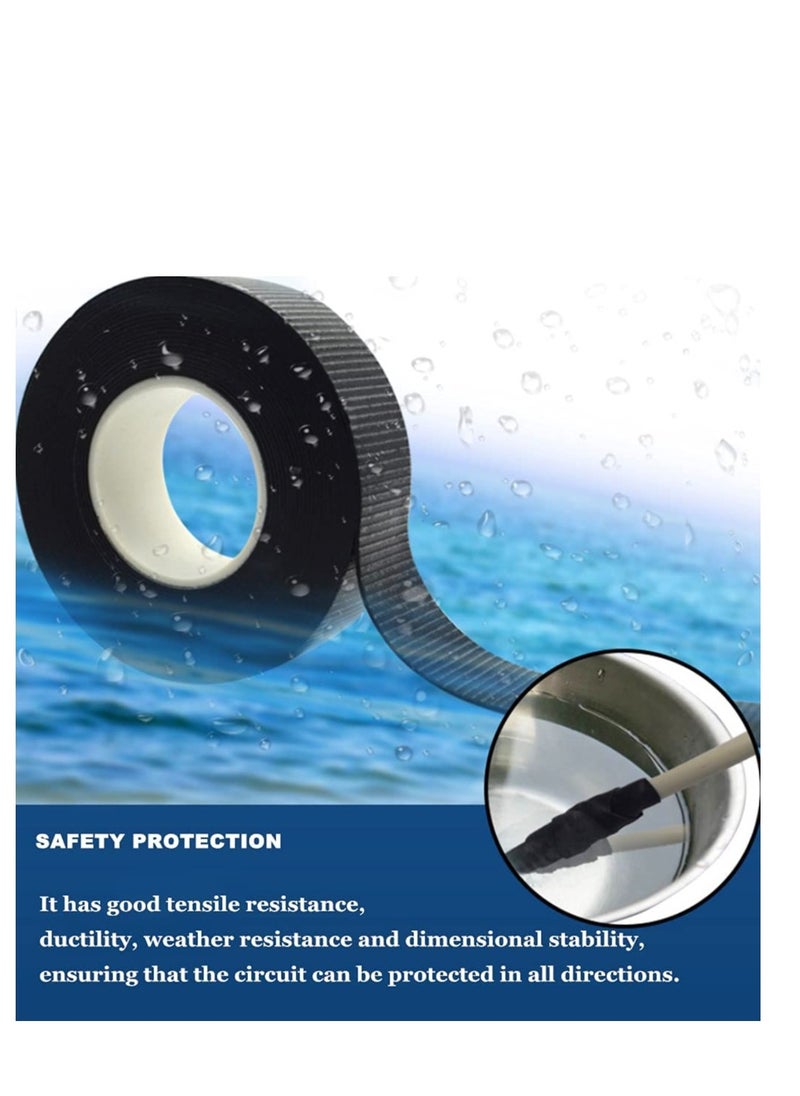 SYOSI RONG Electrical Tape, Flame Retardant Indoor Outdoor High Temperature Resistance High Pressure Resistance Electric Tape, Premium Rubber Waterproof Tape,2 Roll (Model number-J20（10kv） Black)  - Image 4