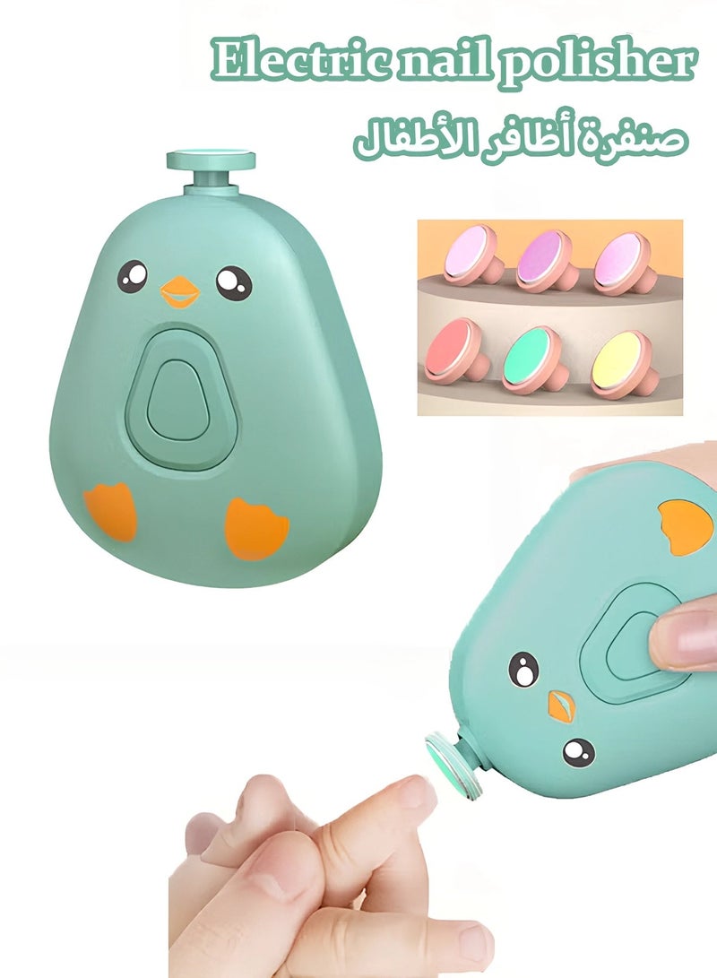 DUNELIFE 2-in-1 Electric Nail File & Clipper for Baby – Splash-Proof Rechargeable Toddler Nail Trimmer Set, 6 Grinding Heads for Polishing & Cutting - Image 1