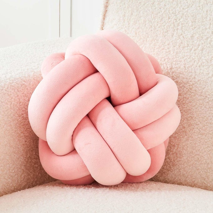 KNOT PILLOW BALL SOFT DUSTY PINK HOME DECOR KNOTTED PILLOWS CUTE 11 KNOT PILLOW ROUND VELVET PLUSH THROW PILLOW AESTHETIC DECORATIVE PILLOWS FOR BED FLOOR COUCH BEDROOM
