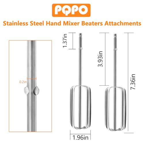 PQPO 2 Pcs Hand Mixer Beaters Stainless Steel Attachments Compatible with kitchenAid Hand Mixer,Hand Mixers Replacement Parts - Image 2