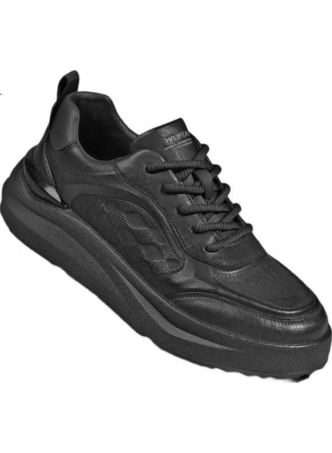 HLA Men'S Casual Breathable White Shoes Men'S Lightweight Comfortable Casual Shoes Men E088 Black 42 - Image 2