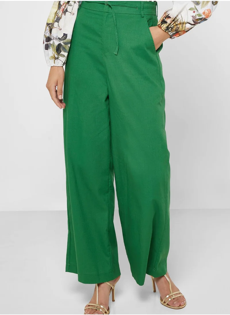 Khizana Pocket Detail Wide Leg Pants
