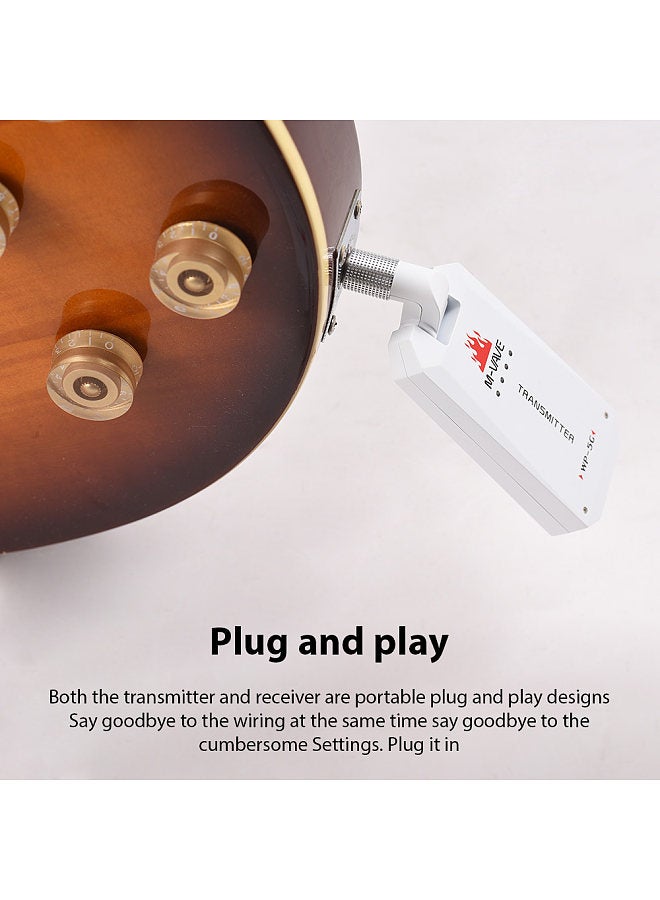 M-VAVE M-VAVE 5.8G Wireless Guitar System Rechargeable Guitar Transmitter Receiver Set UHF  - Image 3