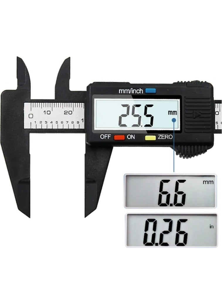 FIDECO Caliper Digital LCD Display Carbon Fiber Precision 150MM Thickness Gauge  - Image 4